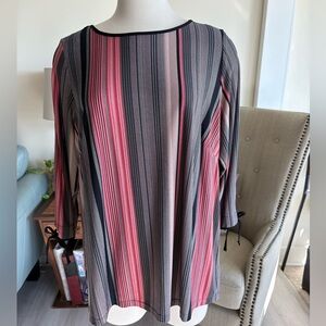1X - Roz & Ali Multicolor Striped Blouse